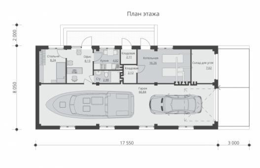 Дом для персонала с гаражом на 3 машины